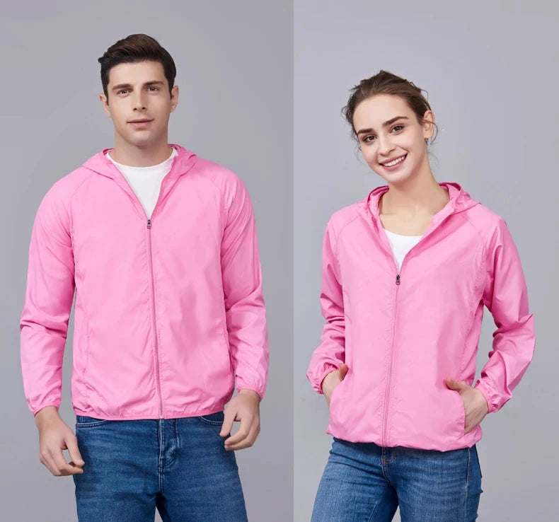 JNLN Men Women Hiking Jackets Waterproof Sun Protective Windbreaker Unisex Camping Climbing Outdoor Rain Coat Portable Clothes 99 in 1