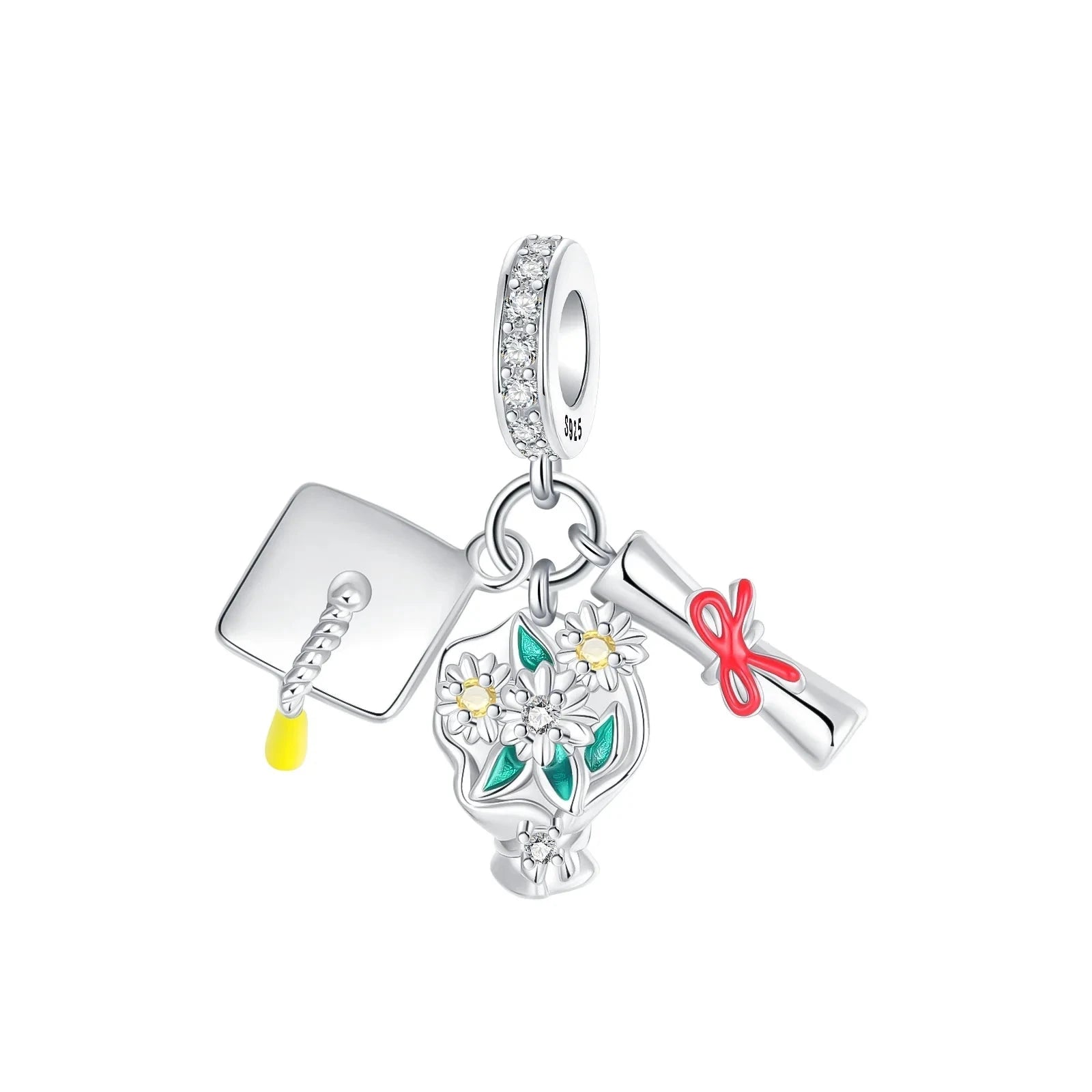 Back To School 925 Sterling Silver Charms Bag Earphone Magic Cube Watch Games Console Bead Pendant Fit Bracelet Necklace Jewelry 99 in 1