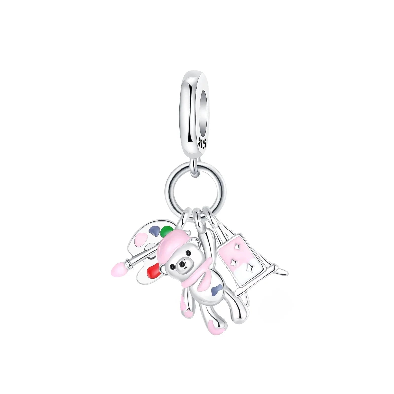 Back To School 925 Sterling Silver Charms Bag Earphone Magic Cube Watch Games Console Bead Pendant Fit Bracelet Necklace Jewelry 99 in 1