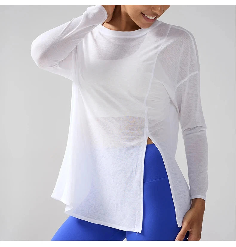 Gym Sports Tops Workout T-shirts Women Yoga Clothing Running Loose Slim Quick Dry Training Long Sleeve Blouse Fitness Tops👚 99 in 1