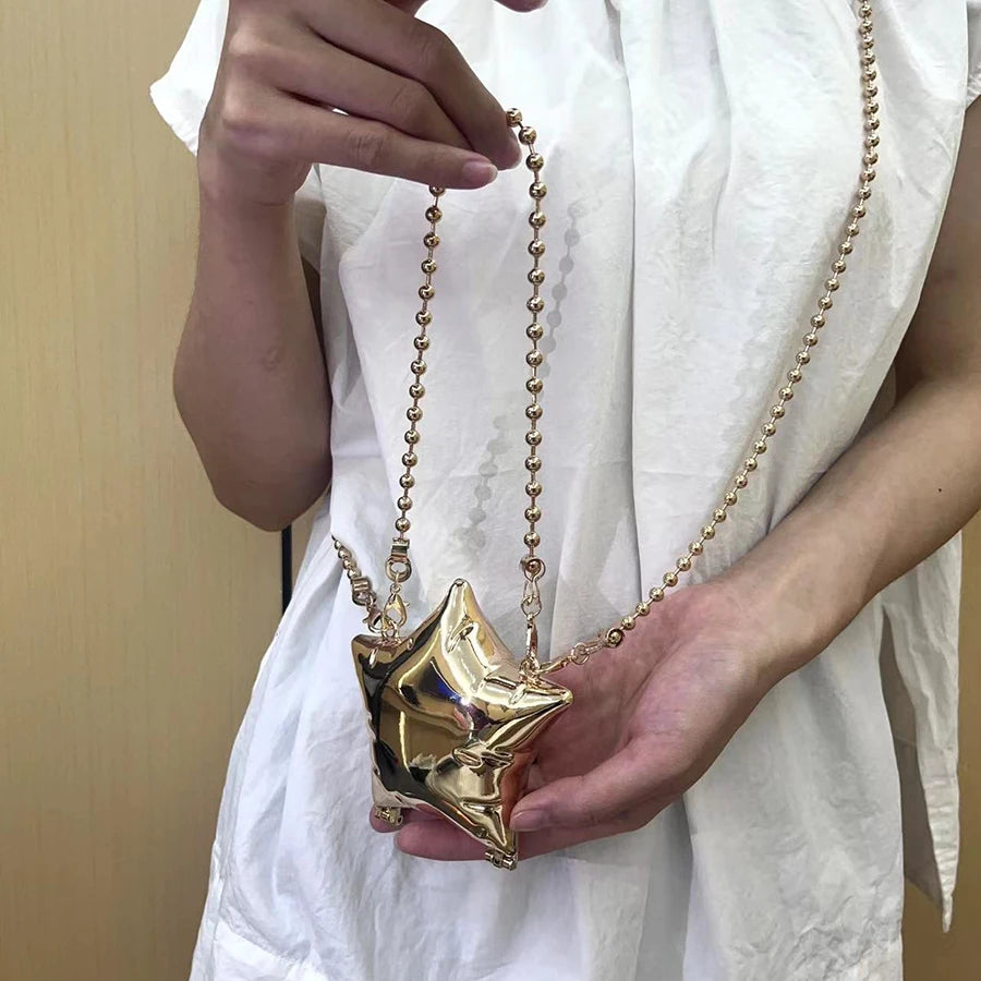 2024 New Metal Mini Lipstick Bags for Women High Quality Shoulder Bag Fashion Flower Satche Women's Accessory Bag
