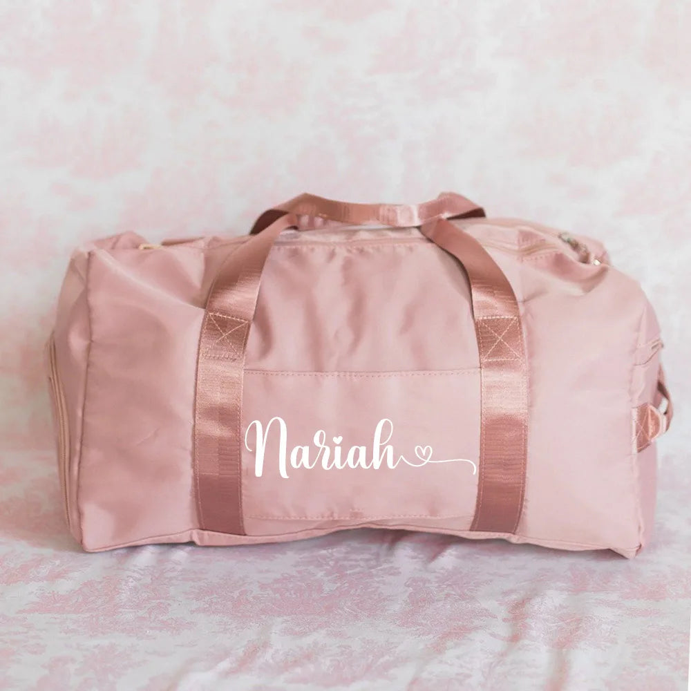 Personalized Duffle Bag with Name Birthday Gift for Her Wedding Gift for Bridal Party Gifts Large Weekender/Gym Bags