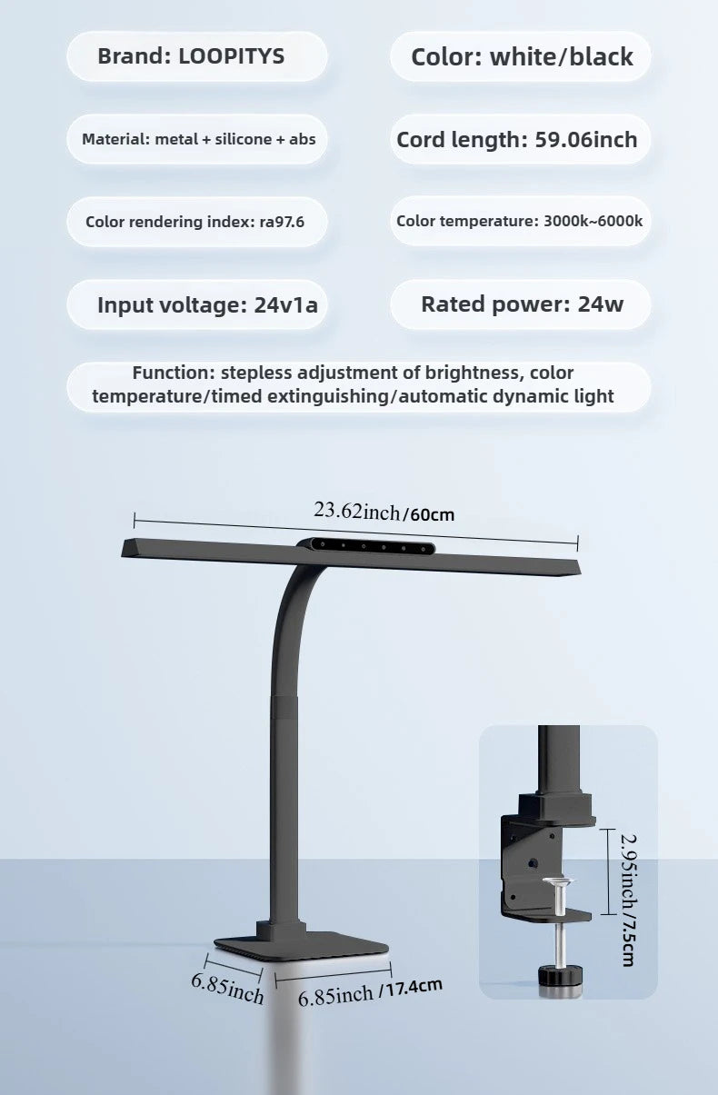 Touch Remote Control Dimmable LED Desk Lamp Intelligently Controlled Eye Protection for Reading Student Dormitory Bedroom