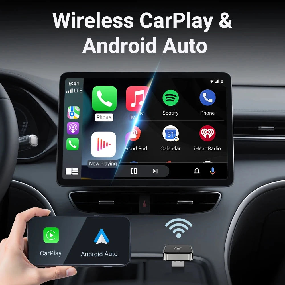 New Super Mini Carplay AI Box Wired to Wireless CarPlay/Android Auto 2in1 Box 5GHz WiFi5 for 99% Original Wired CarPlay/Auto Car 99 in 1