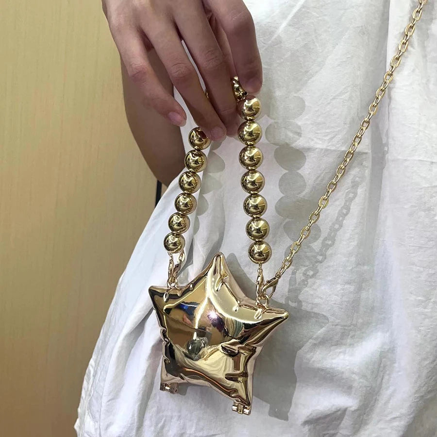 2024 New Metal Mini Lipstick Bags for Women High Quality Shoulder Bag Fashion Flower Satche Women's Accessory Bag