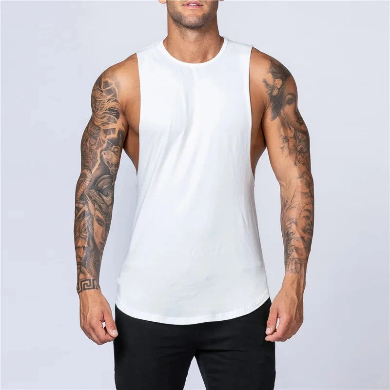Men's Gym Clothing Summer Fitness Cotton Tank Top Men Jogging Bodybuilding Sleeveless Shirt Breathable O-Neck Casual Muscle Vest 99 in 1