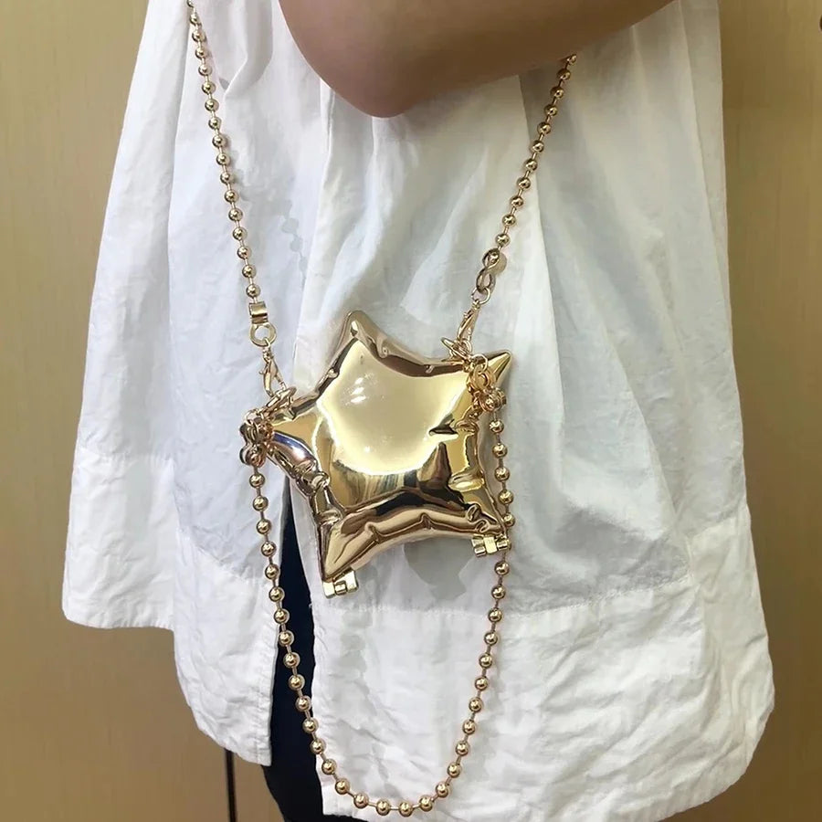 2024 New Metal Mini Lipstick Bags for Women High Quality Shoulder Bag Fashion Flower Satche Women's Accessory Bag