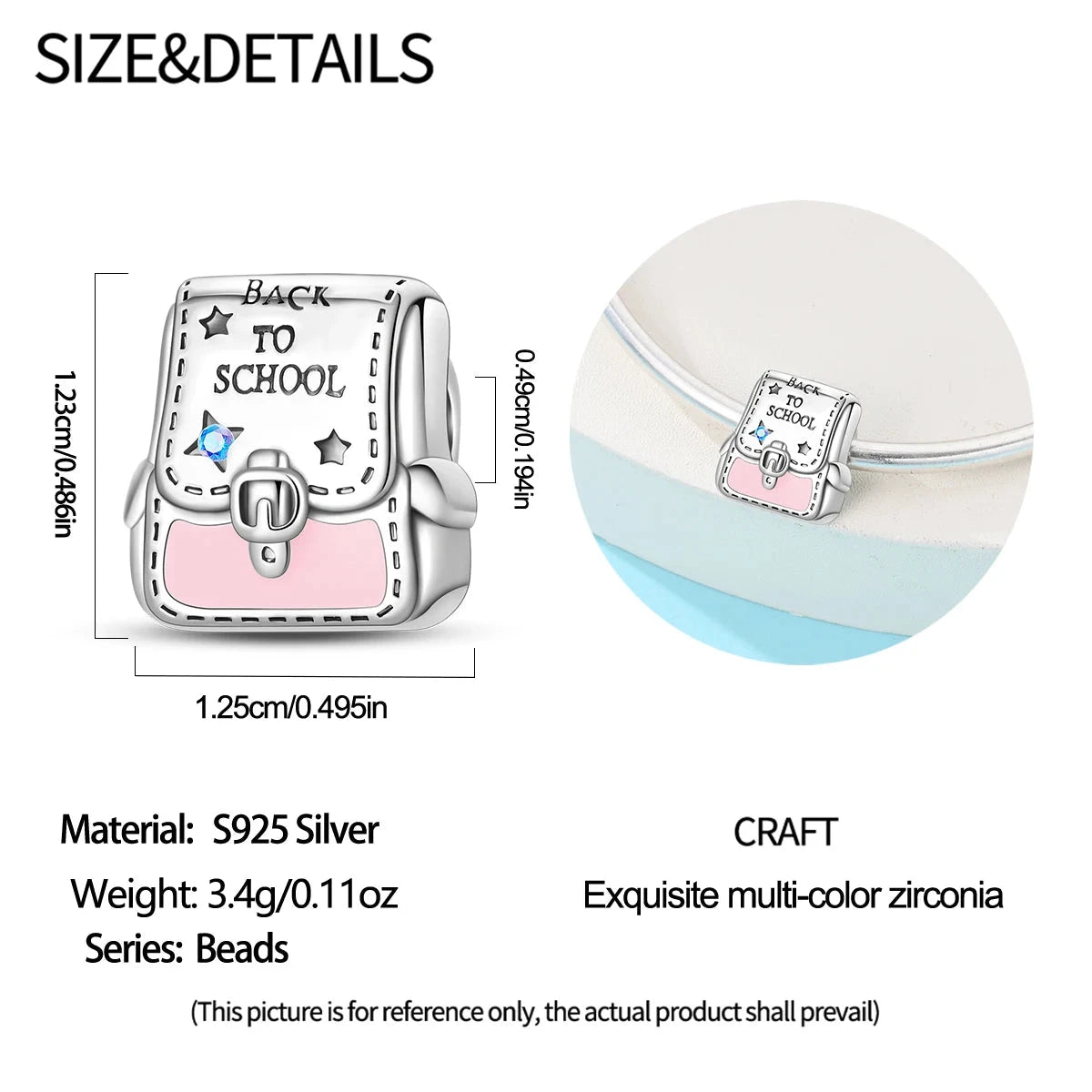 Back To School 925 Sterling Silver Charms Bag Earphone Magic Cube Watch Games Console Bead Pendant Fit Bracelet Necklace Jewelry 99 in 1