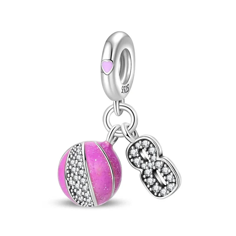 Back To School 925 Sterling Silver Charms Bag Earphone Magic Cube Watch Games Console Bead Pendant Fit Bracelet Necklace Jewelry