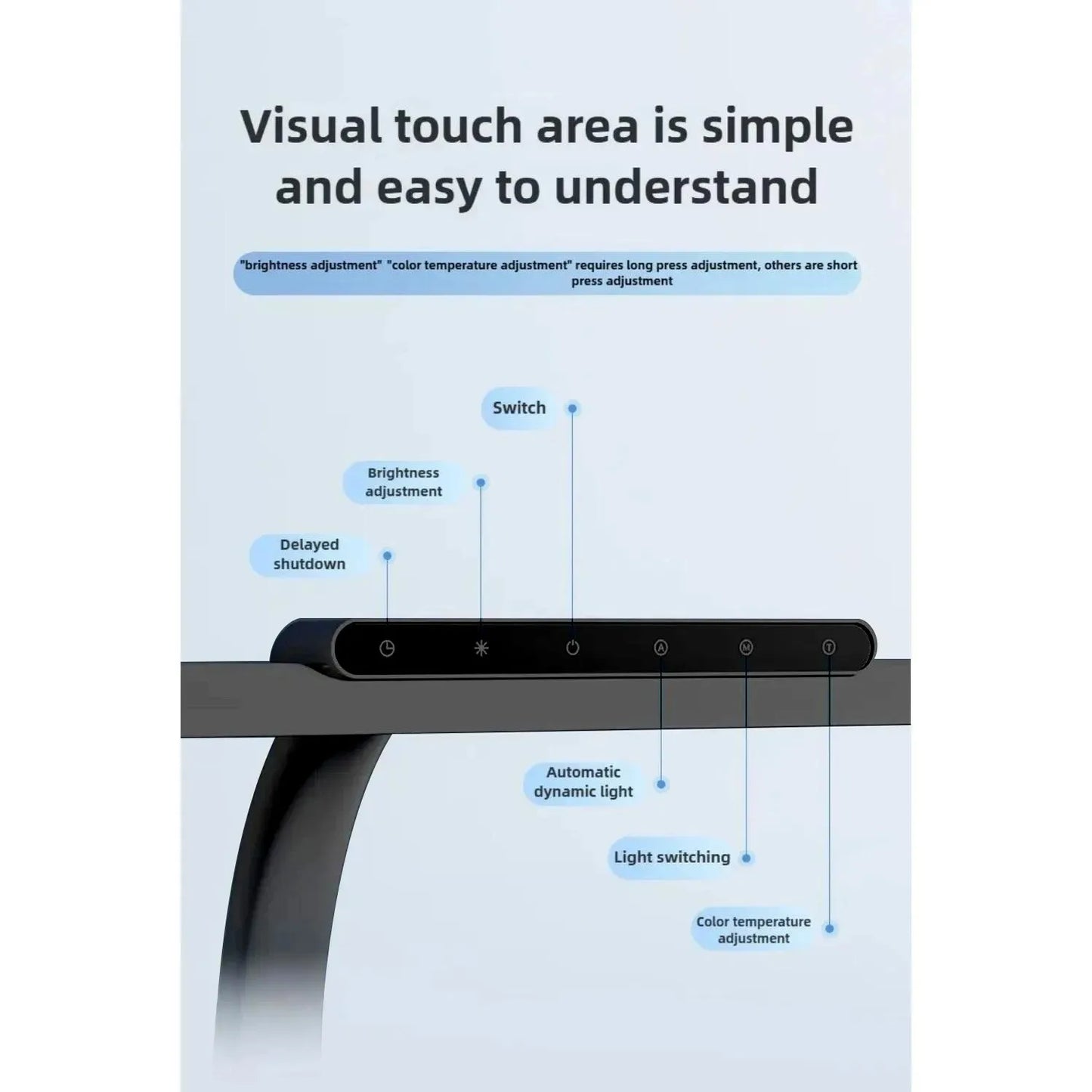 Touch Remote Control Dimmable LED Desk Lamp Intelligently Controlled Eye Protection for Reading Student Dormitory Bedroom