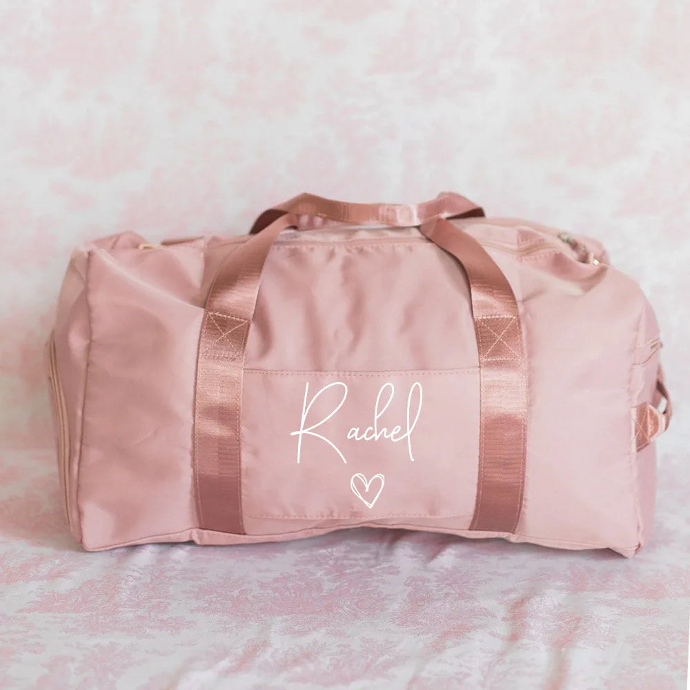 Personalized Duffle Bag with Name Birthday Gift for Her Wedding Gift for Bridal Party Gifts Large Weekender/Gym Bags