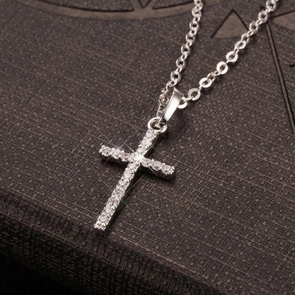 Cross Pendant Rhinestone Inlay Adjustable Necklaces Women Solid Color Solid Color Summer Pendant Necklace Jewellery Women 99 in 1
