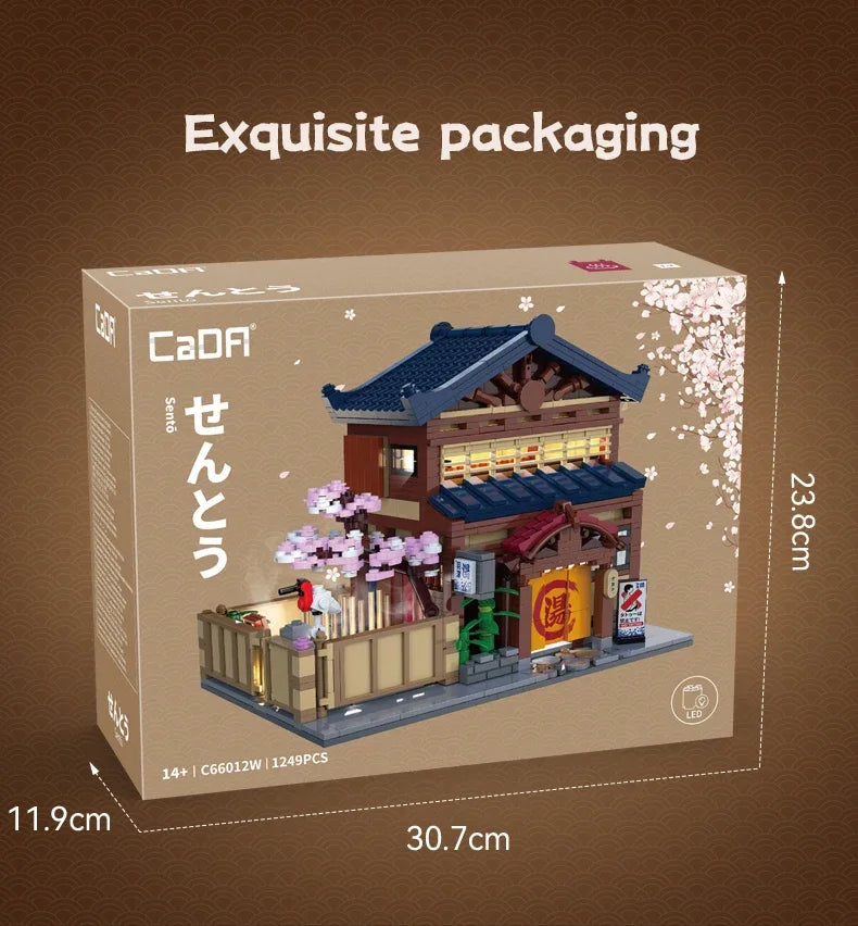 Cada MOC Japanese City Street View Yakitori Style Izakaya Building Blocks Yakitoriya House Children Toy for Gifts