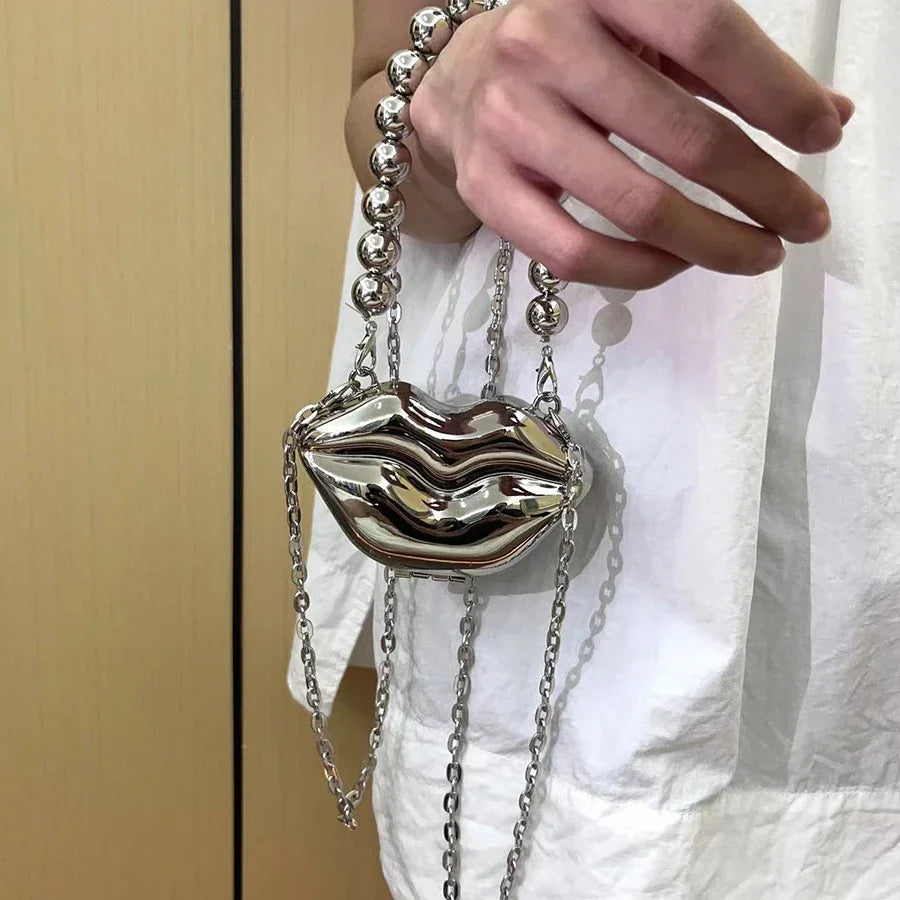 2024 New Metal Mini Lipstick Bags for Women High Quality Shoulder Bag Fashion Flower Satche Women's Accessory Bag