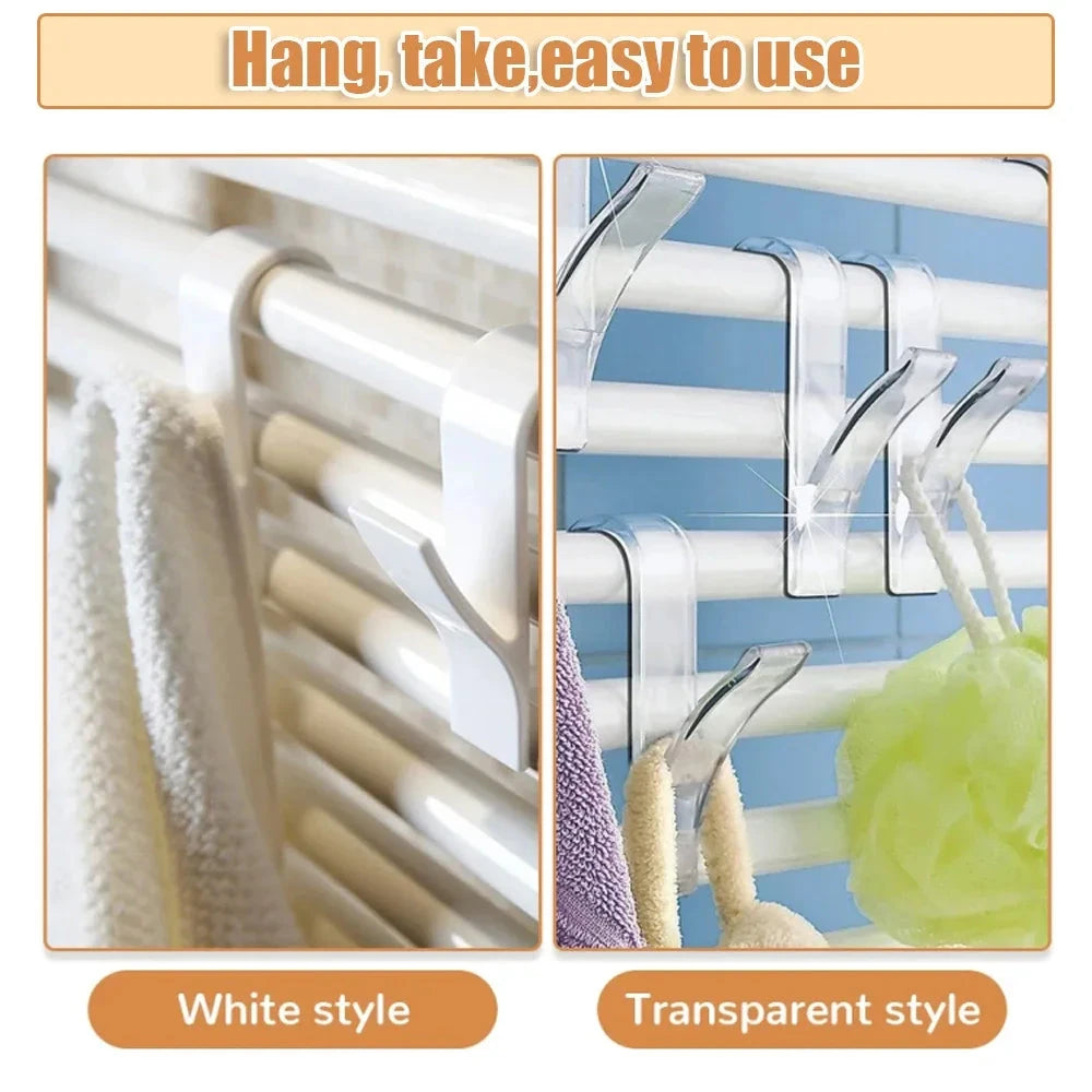 4pcs Hanger for Heated Towel Radiator Rail Bath Hook Holder Clothes Hanger Bathroom Drying Towel Scarf Rack Coat Holders 99 in 1