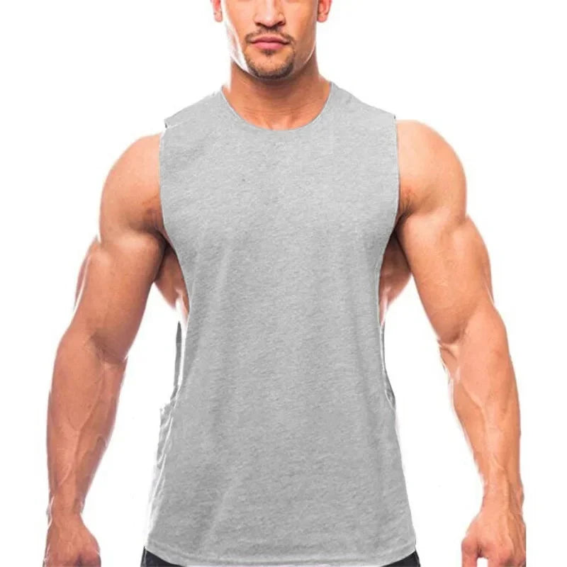 Gym Fitness Workout Running Tank Tops Summer Casual Cotton Breathable Sleeveless Vests Mens Bodybuilding Muscle Sport T-shirts 99 in 1