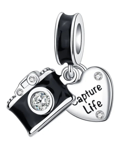 Back To School 925 Sterling Silver Charms Bag Earphone Magic Cube Watch Games Console Bead Pendant Fit Bracelet Necklace Jewelry