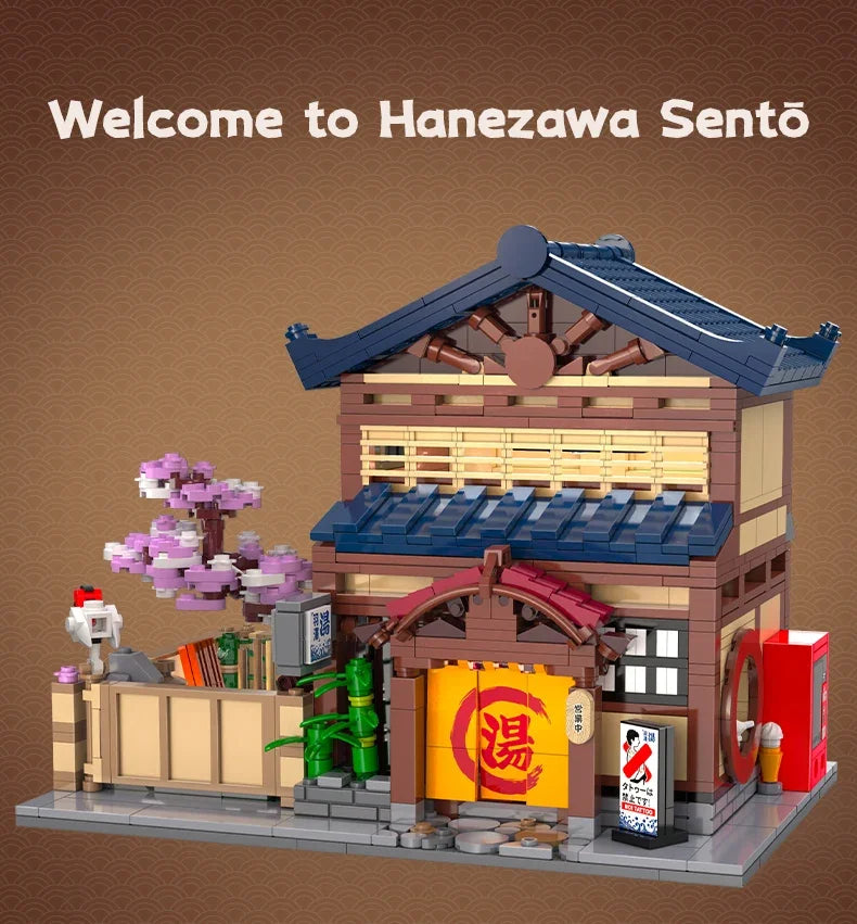 Cada MOC Japanese City Street View Yakitori Style Izakaya Building Blocks Yakitoriya House Children Toy for Gifts