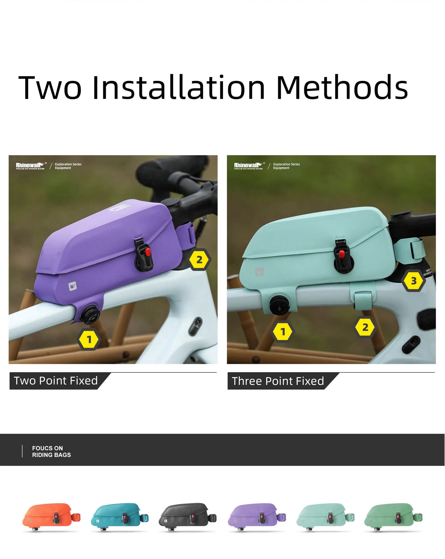 Rhinowalk-Waterproof Top Tube Bag, Bicycle Front Frame Bag, Seamless Welding Process, Suitable for Mountain Bike, Road Bike