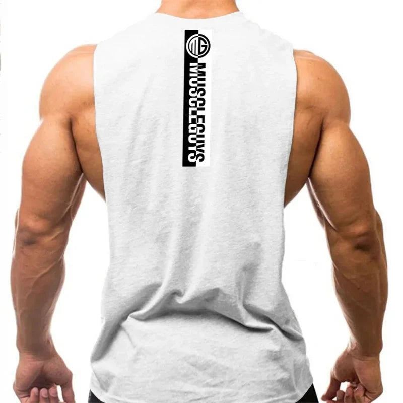 Gym Fitness Workout Running Tank Tops Summer Casual Cotton Breathable Sleeveless Vests Mens Bodybuilding Muscle Sport T-shirts 99 in 1