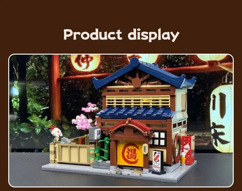 Cada MOC Japanese City Street View Yakitori Style Izakaya Building Blocks Yakitoriya House Children Toy for Gifts