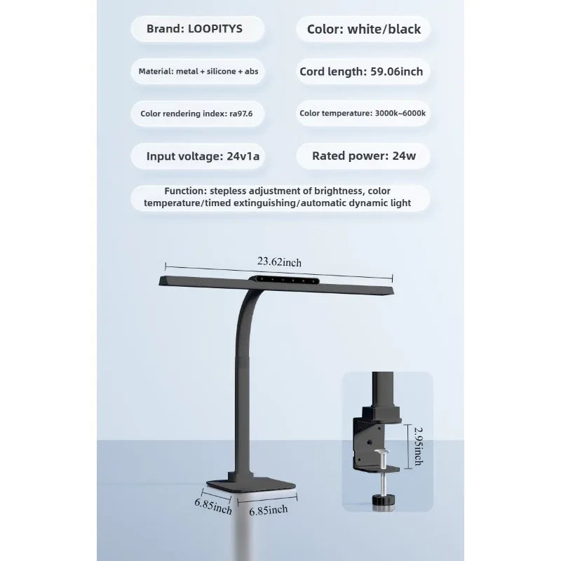 Touch Remote Control Dimmable LED Desk Lamp Intelligently Controlled Eye Protection for Reading Student Dormitory Bedroom