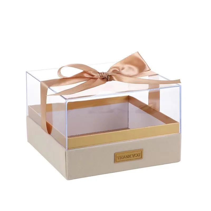Luxury Transparent Acrylic Gift Box Wedding Birthday Flower Present  Valentine'S Day Christmas Candy Boxes Birthday Party Bag