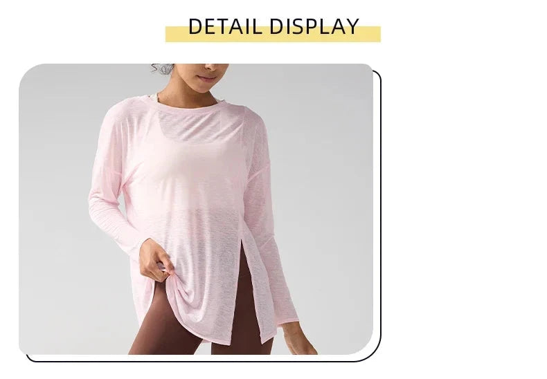 Gym Sports Tops Workout T-shirts Women Yoga Clothing Running Loose Slim Quick Dry Training Long Sleeve Blouse Fitness Tops👚 99 in 1
