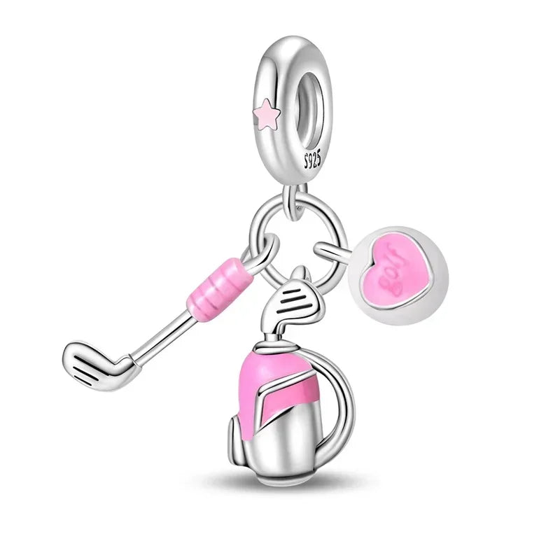 Back To School 925 Sterling Silver Charms Bag Earphone Magic Cube Watch Games Console Bead Pendant Fit Bracelet Necklace Jewelry