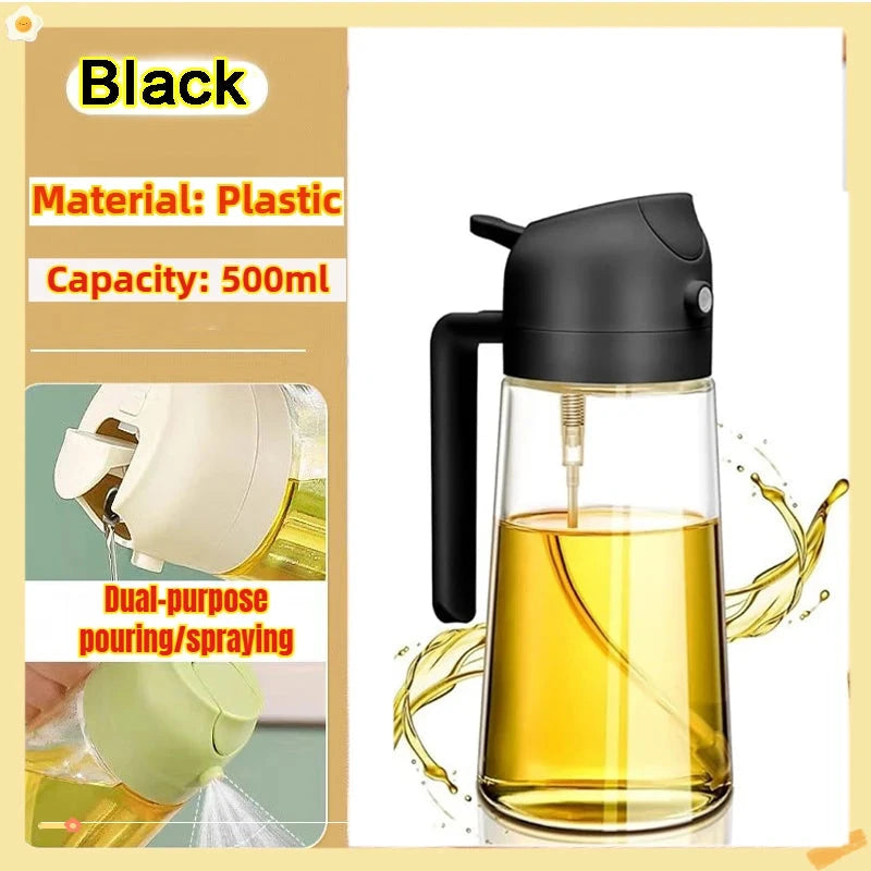 200/300/500ml Oil Spray Bottle BBQ Cooking Olive Oil Sprayer Plastic Baking Oil Spray Empty Bottle Vinegar Bottle Or Oil brush 99 in 1