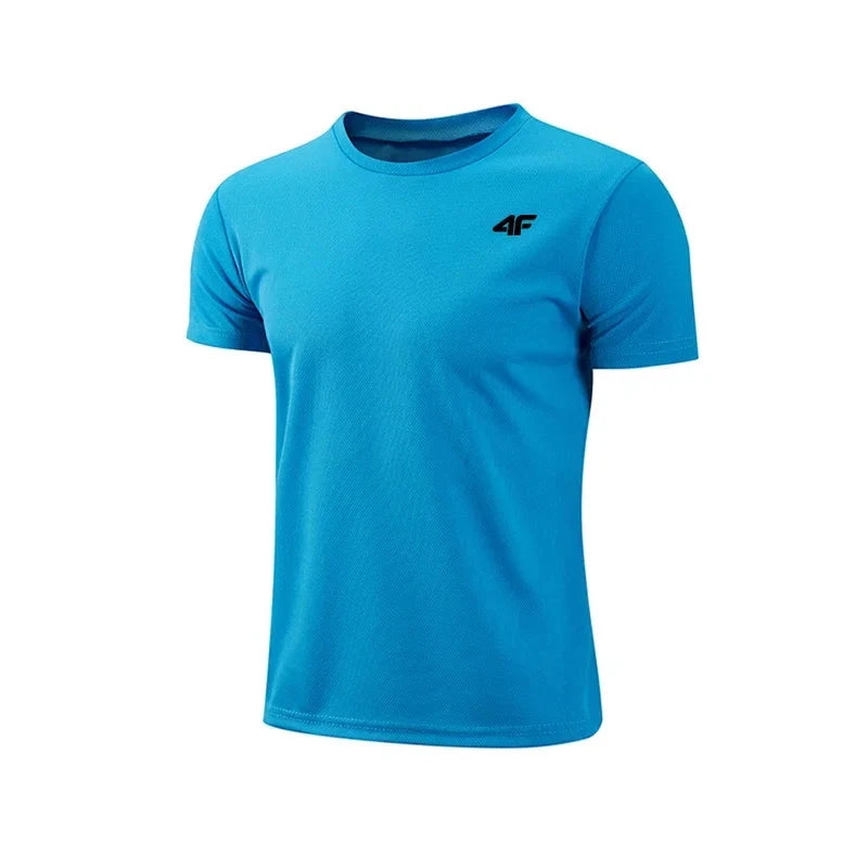 Men's Summer Exercise Trainning T-shirt High Quality Breathable Quick Dry Short Sleeved Top Marathon Gym Fitness Basketball Tees 99 in 1
