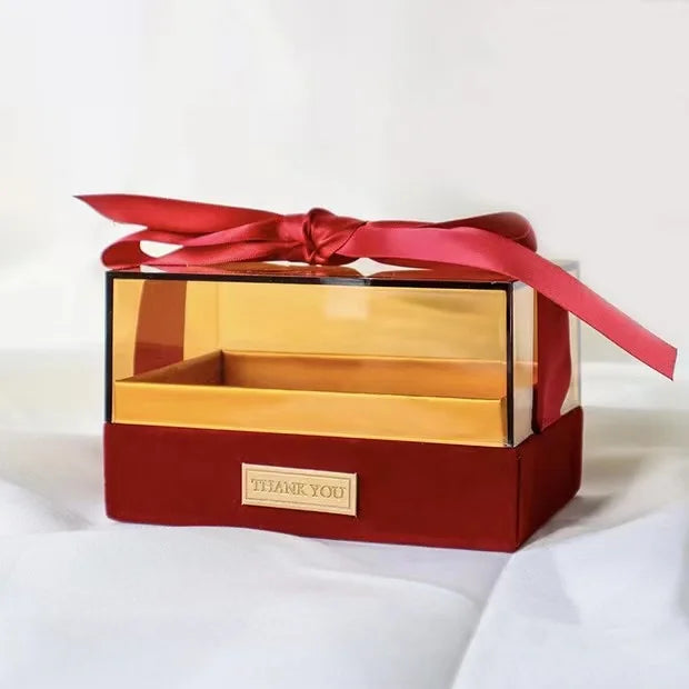 Luxury Transparent Acrylic Gift Box Wedding Birthday Flower Present  Valentine'S Day Christmas Candy Boxes Birthday Party Bag