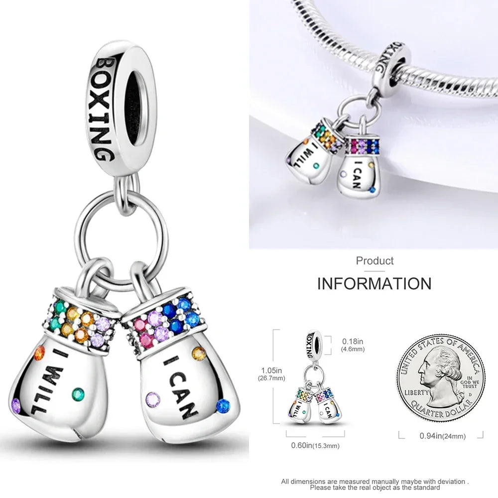 Back To School 925 Sterling Silver Charms Bag Earphone Magic Cube Watch Games Console Bead Pendant Fit Bracelet Necklace Jewelry