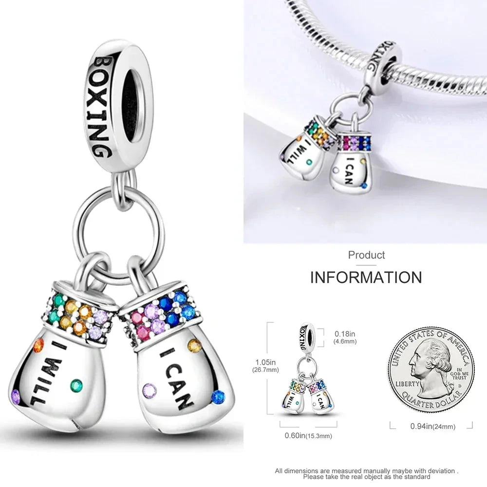 Back To School 925 Sterling Silver Charms Bag Earphone Magic Cube Watch Games Console Bead Pendant Fit Bracelet Necklace Jewelry 99 in 1