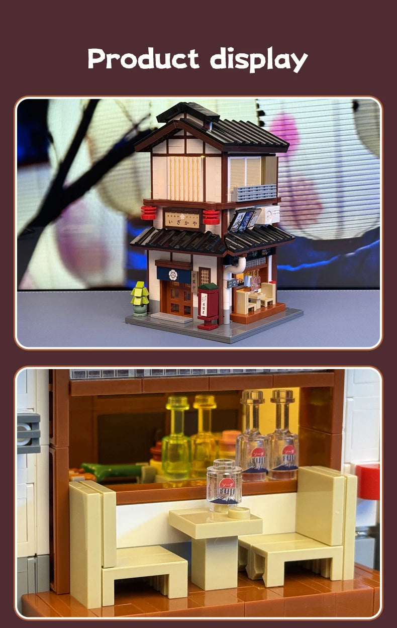Cada MOC Japanese City Street View Yakitori Style Izakaya Building Blocks Yakitoriya House Children Toy for Gifts