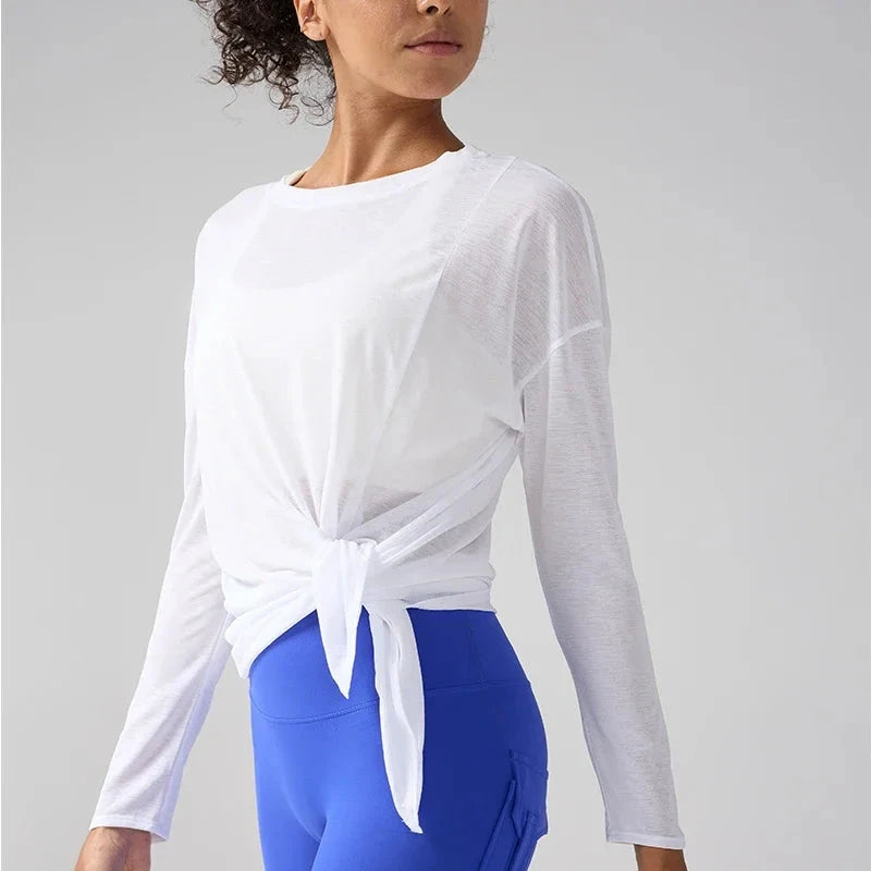 Gym Sports Tops Workout T-shirts Women Yoga Clothing Running Loose Slim Quick Dry Training Long Sleeve Blouse Fitness Tops👚 99 in 1