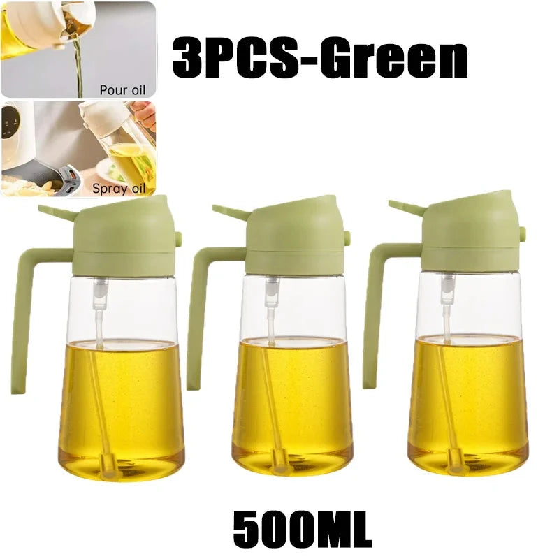200/300/500ml Oil Spray Bottle BBQ Cooking Olive Oil Sprayer Plastic Baking Oil Spray Empty Bottle Vinegar Bottle Or Oil brush 99 in 1