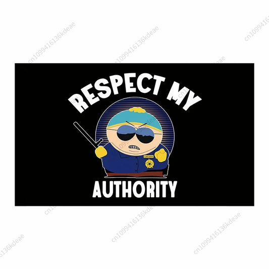 Unique Aesthetic Decorative Cute Catoon Tapestry Respect MY Authority Wall Tapestries Fun Flag Banners Home Decor Backdrop Cloth