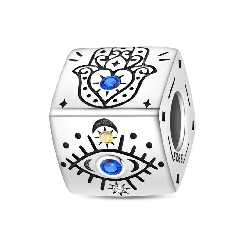 Back To School 925 Sterling Silver Charms Bag Earphone Magic Cube Watch Games Console Bead Pendant Fit Bracelet Necklace Jewelry