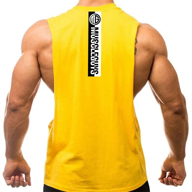 Gym Fitness Workout Running Tank Tops Summer Casual Cotton Breathable Sleeveless Vests Mens Bodybuilding Muscle Sport T-shirts 99 in 1