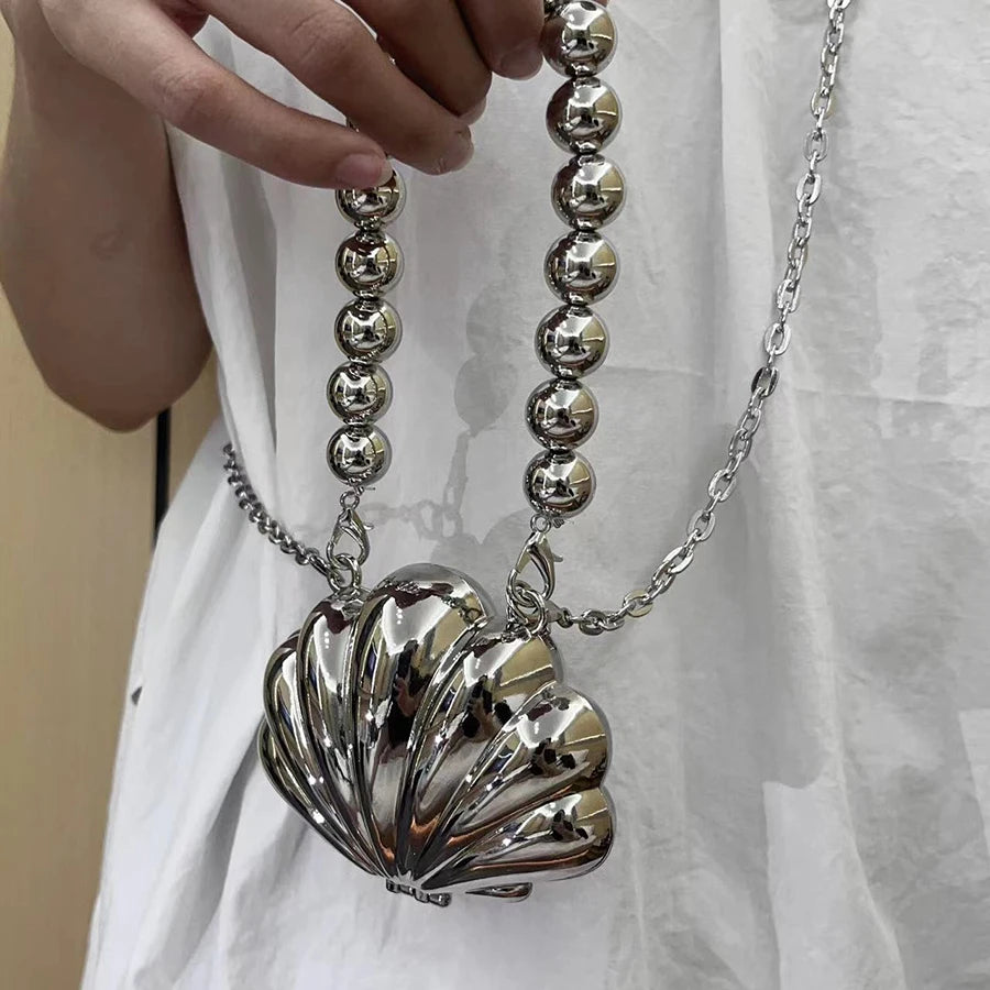 2024 New Metal Mini Lipstick Bags for Women High Quality Shoulder Bag Fashion Flower Satche Women's Accessory Bag