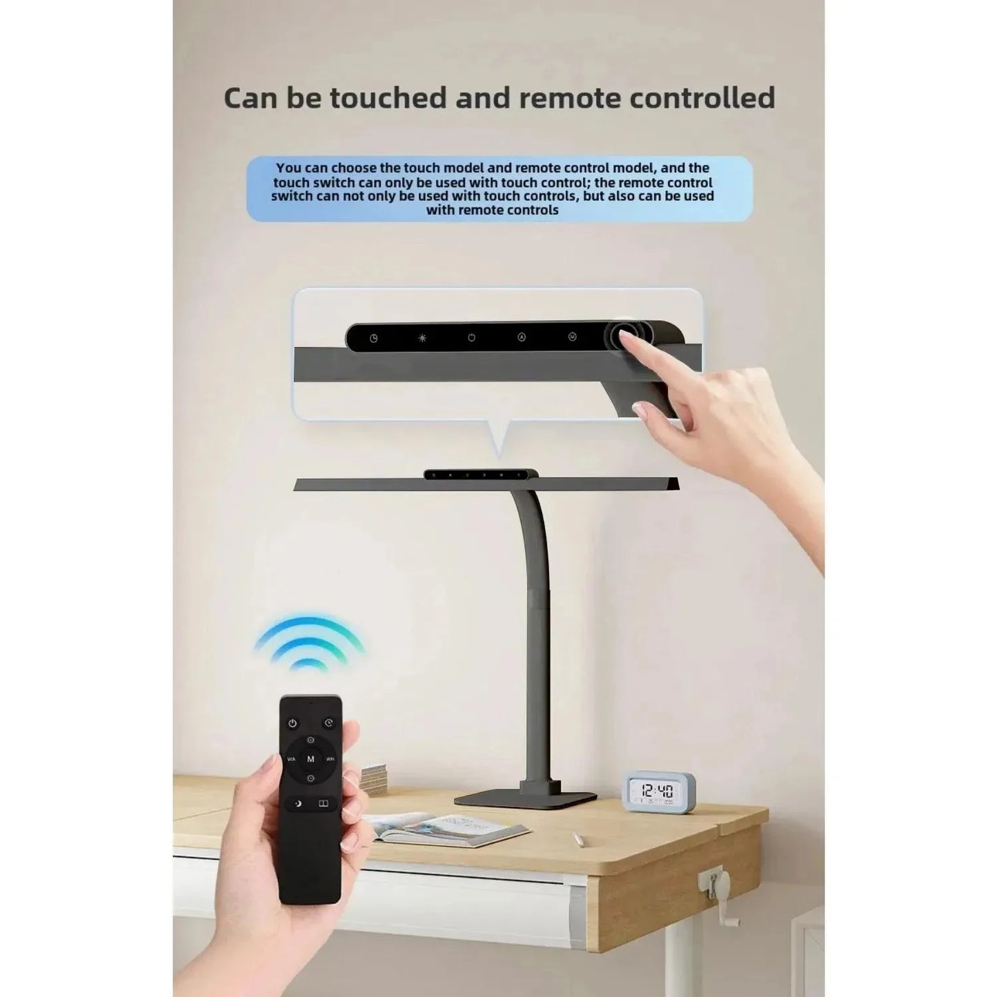 Touch Remote Control Dimmable LED Desk Lamp Intelligently Controlled Eye Protection for Reading Student Dormitory Bedroom