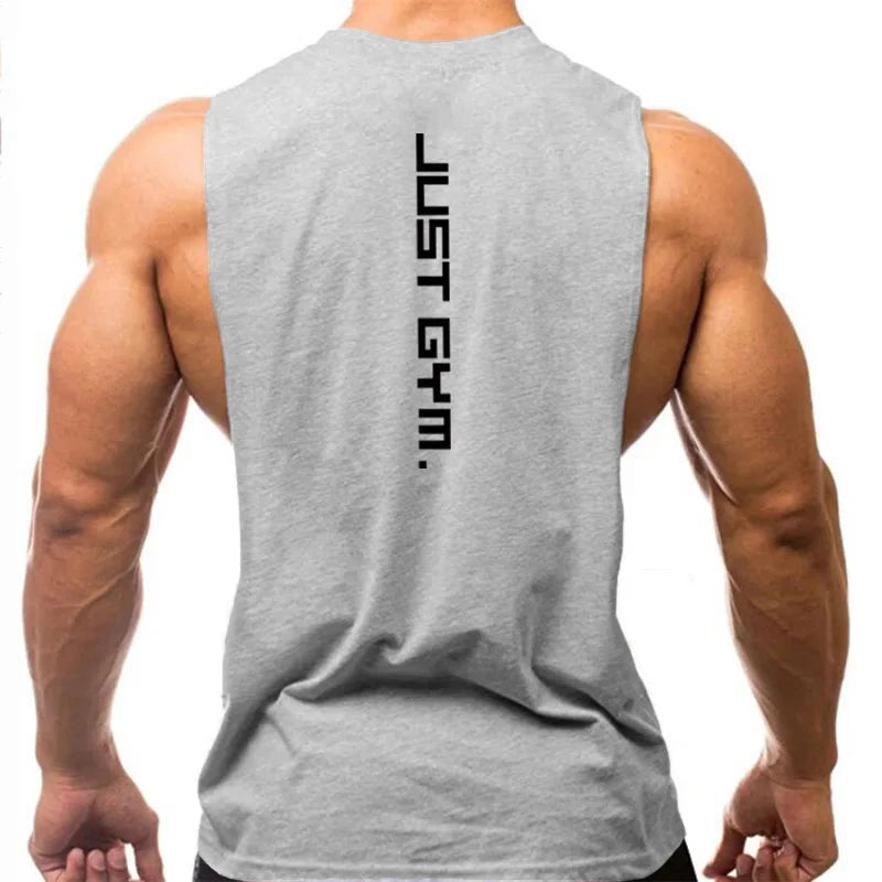 Gym Clothing Men Sides Cut Off T-shirts Dropped Armholes Tank Tops Workout Fitness Sleeveless Vest Outdoor Jogging Undershirt 99 in 1