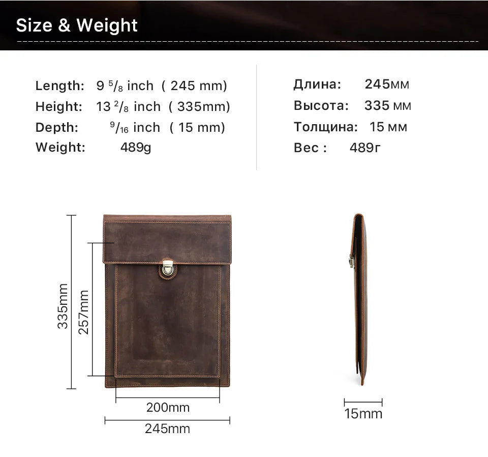 Genuine Leather Laptop Case For Macbook Pro Air 13 14 15 16 Inch Sleeve Case For iPad 10.5 11 12.9 Inch Notebook Cover Carry Bag