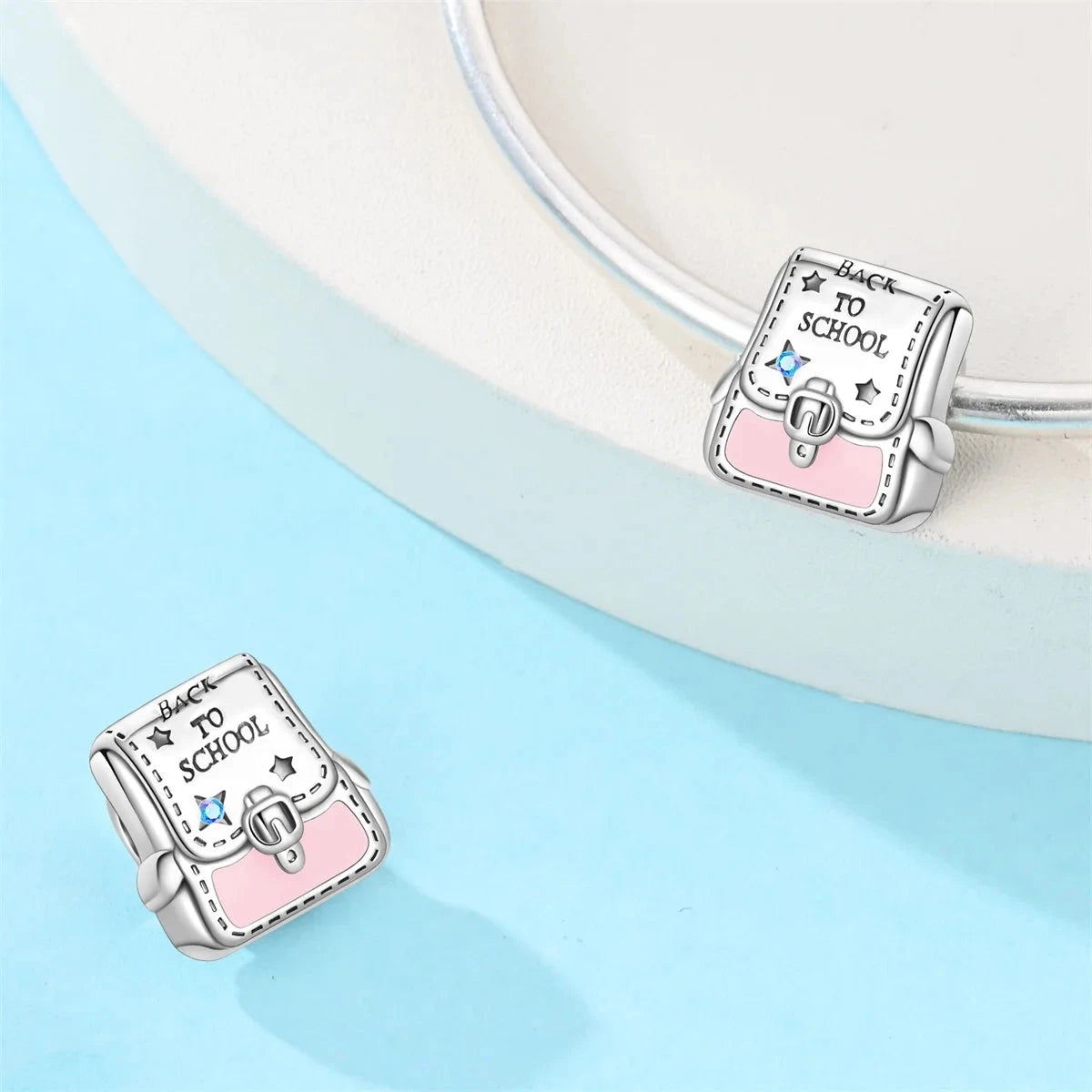 Back To School 925 Sterling Silver Charms Bag Earphone Magic Cube Watch Games Console Bead Pendant Fit Bracelet Necklace Jewelry 99 in 1
