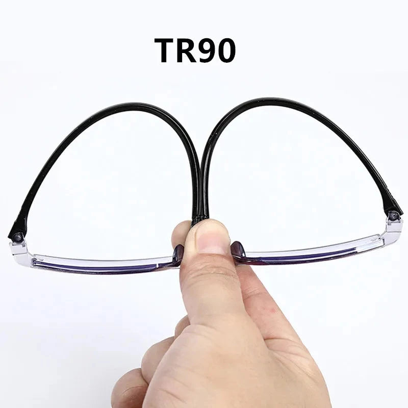 2 Pair New Men Women Rimless Reading Glasses Anti Blue Light Bifocal Far Near Magnification Eyewear Presbyopic Glasses +150 +200 99 in 1