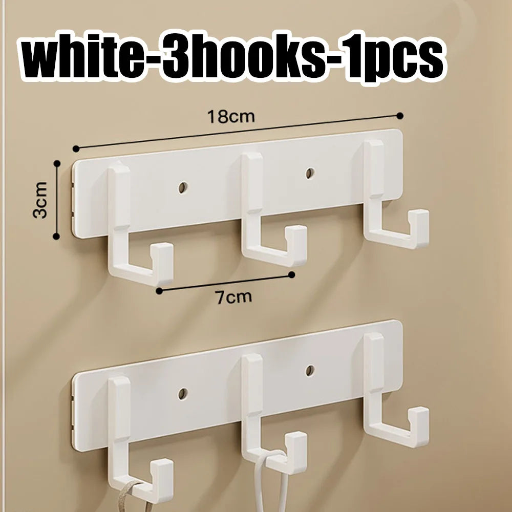 Household Wall Coat Rack Black Hooks For Hangging Clothes Towel Hanger Bathroom Robe Hook Heavy Duty Kitchen Accessories