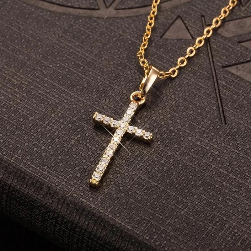 Cross Pendant Rhinestone Inlay Adjustable Necklaces Women Solid Color Solid Color Summer Pendant Necklace Jewellery Women 99 in 1