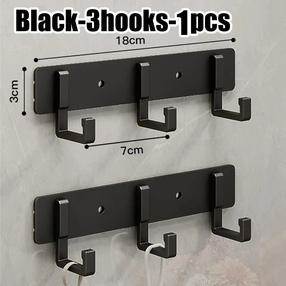 Household Wall Coat Rack Black Hooks For Hangging Clothes Towel Hanger Bathroom Robe Hook Heavy Duty Kitchen Accessories 99 in 1