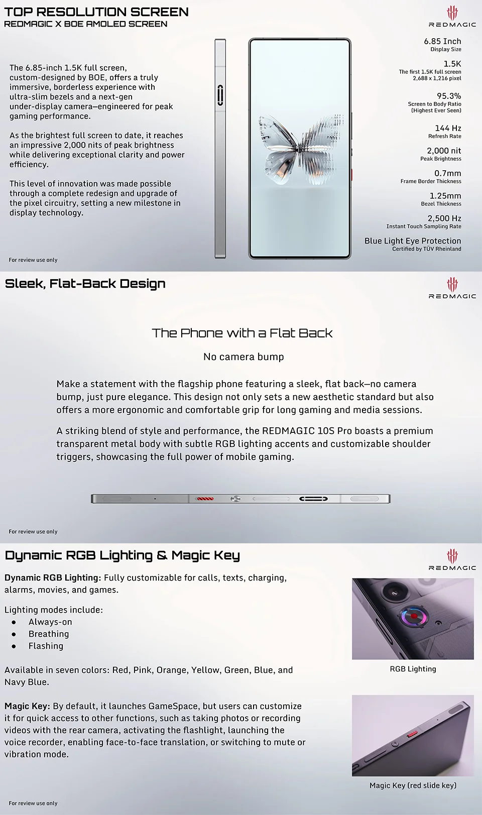 RedMagic 10S Pro global Version 5G game telephone Snapdragon 8 Elite leading 7050mAh 80W fast charge 6.85 inches